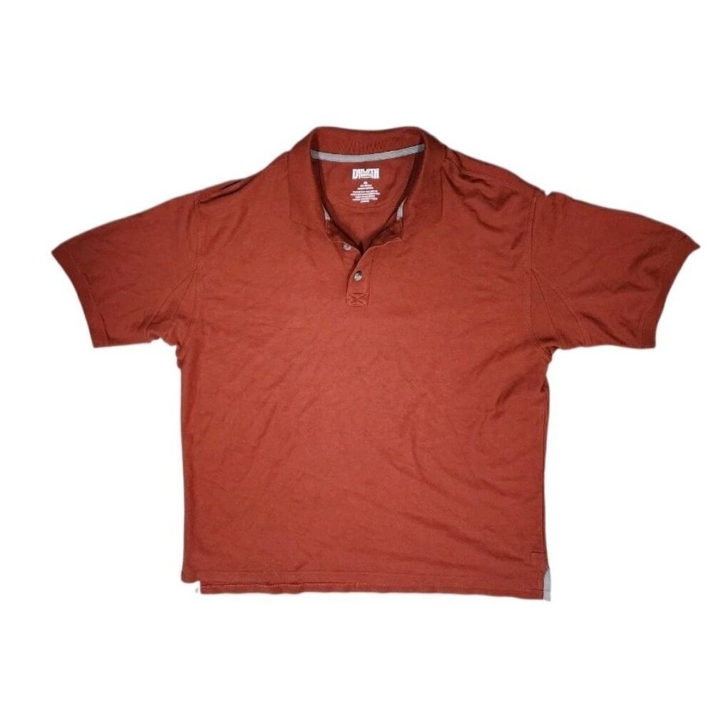 Duluth Trading No Polo Shirt Relaxed Fit Short Sleeve Mens XL 100% Cotton Orange